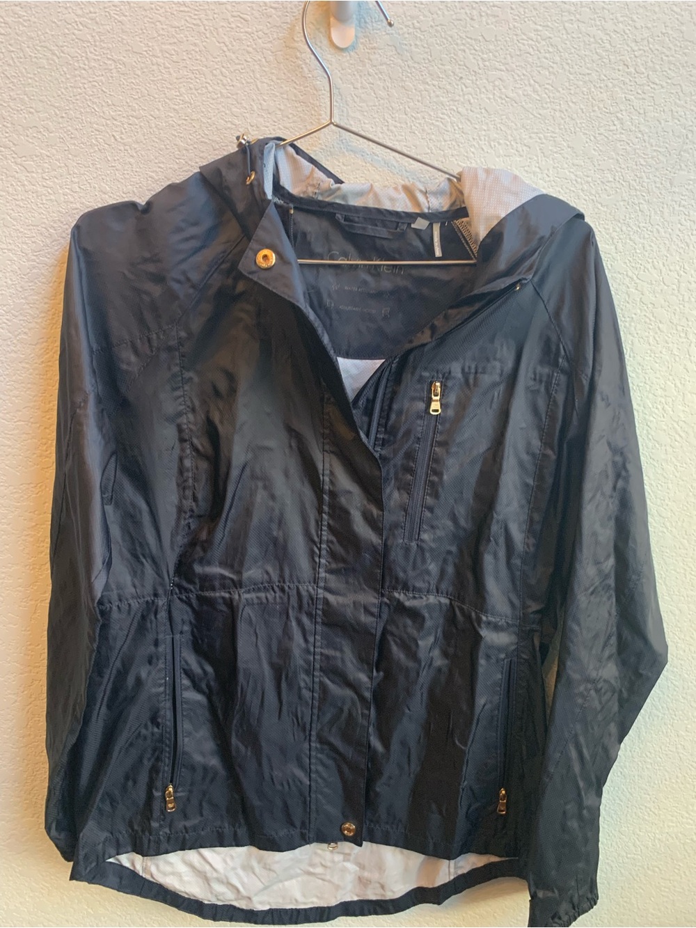 Calvin Klein Navy Hooded Utility Jacket
